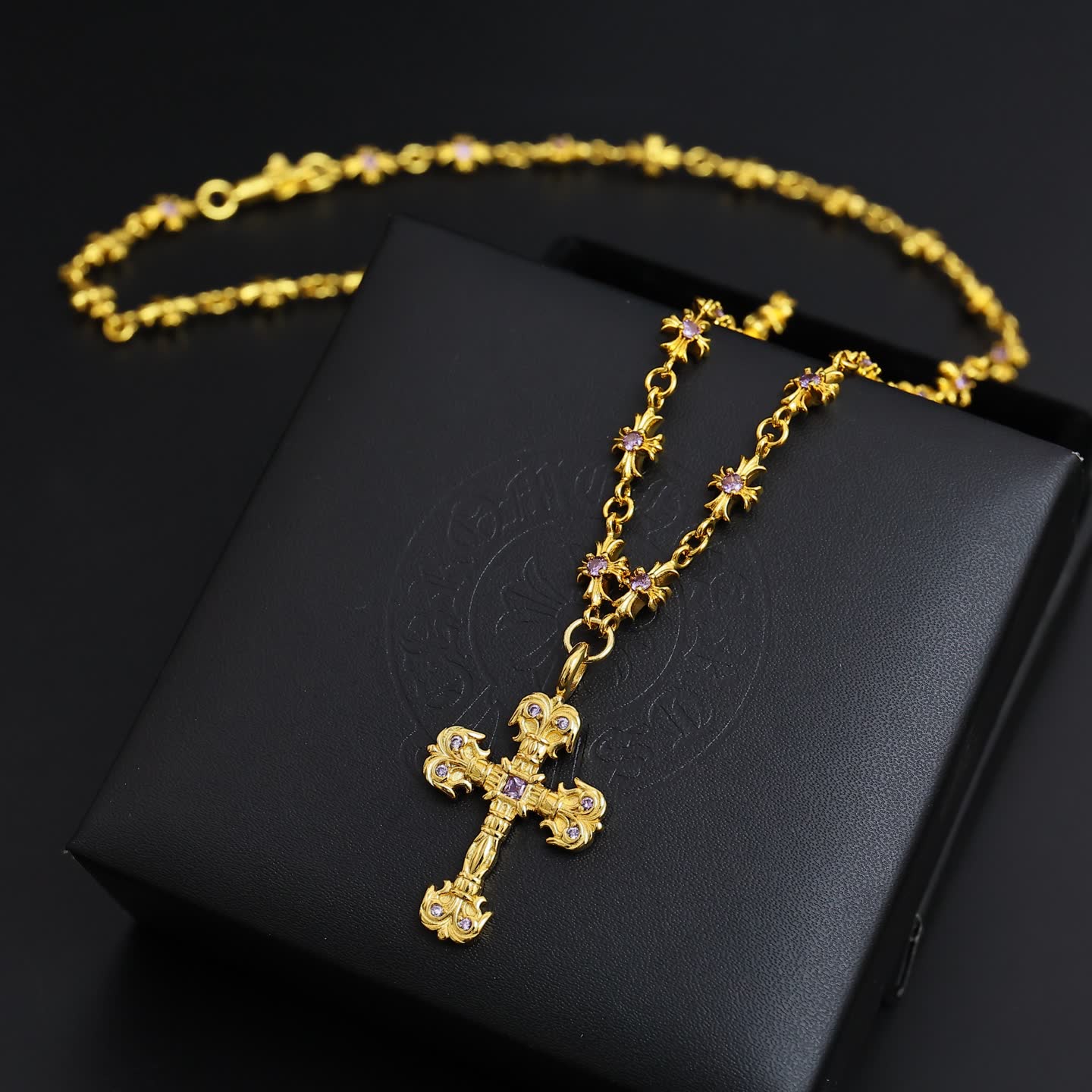 Chrome Hearts Silver Cross Pendant with Chain